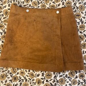 Theory Murta Suede Mini Wrap Skirt with Snaps